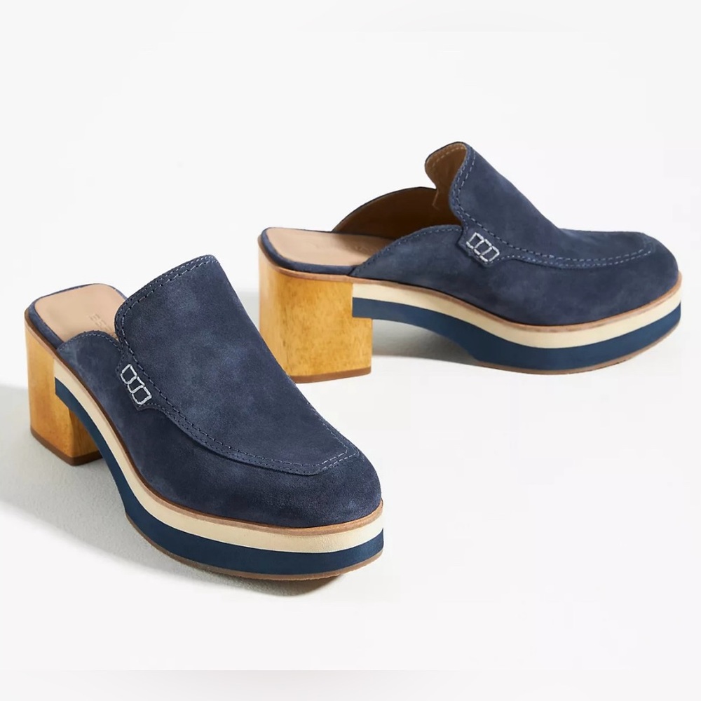 Anthropologie Sofia Suede Mule Clogs Women's Size 8.5